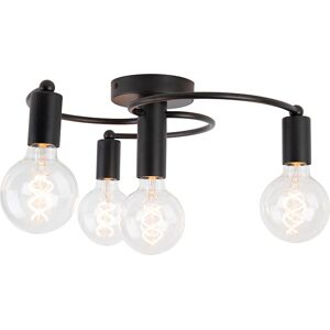 Qazqa Moderno Ceiling Light - Art Deco Black 4-lights - Steel - Max 4 x 60W Qazqa Moderno Ceiling Light - Art Deco Black 4-lights - Steel - Max 4 x 60W
