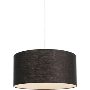 Qazqa Modern Pendant Lamp Black/White 50cm - E27 Max 60W Qazqa Modern Pendant Lamp Black/White 50cm - E27 Max 60W