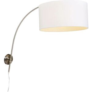 QAZQA Retro/Vintage Wall Lamp - Steel, Fabric Shade - Adjustable QAZQA Retro/Vintage Wall Lamp - Steel, Fabric Shade - Adjustable