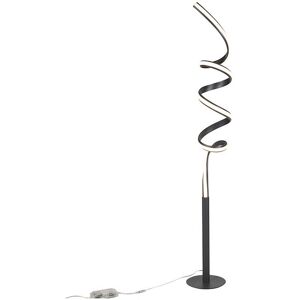 QAZQA Black Floor Lamp with LED & Dimmer - Twisted QAZQA Black Floor Lamp with LED & Dimmer - Twisted