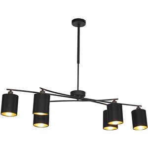 QAZQA Lofty Adjustable Black Pendant Light - 6 E14 Sockets QAZQA Lofty Adjustable Black Pendant Light - 6 E14 Sockets