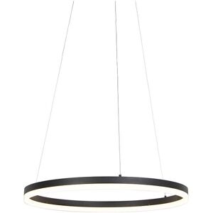QAZQA Black Ring Pendant Lamp - 60cm Dimmable Modern Light QAZQA Black Ring Pendant Lamp - 60cm Dimmable Modern Light