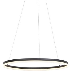 QAZQA Black Ring Hanging Lamp - 80cm - Modern LED Dimmable Light QAZQA Black Ring Hanging Lamp - 80cm - Modern LED Dimmable Light