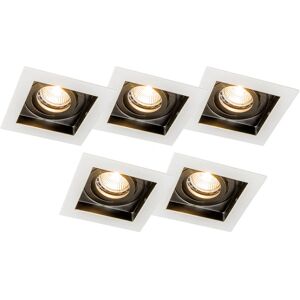 Qazqa Moderno Set 5 Spotlights - Square Adjustable Modern Lighting Qazqa Moderno Set 5 Spotlights - Square Adjustable Modern Lighting