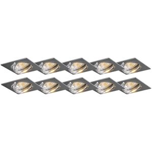 QAZQA Juego de 10 focos empotrados ajustables cromados - Moderno QAZQA Juego de 10 focos empotrados ajustables cromados - Moderno