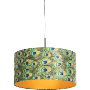 QAZQA Gold Velvet Peacock Pendant Lamp - Classic/Old - E27 QAZQA Gold Velvet Peacock Pendant Lamp - Classic/Old - E27