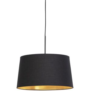 QAZQA Black & Gold Cotton Pendant Lamp - Classic/Antique QAZQA Black & Gold Cotton Pendant Lamp - Classic/Antique