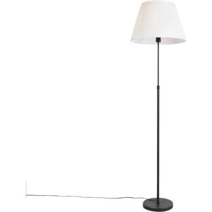 Qazqa Black Cream Adjustable Modern Floor Lamp - Rustic Qazqa Black Cream Adjustable Modern Floor Lamp - Rustic