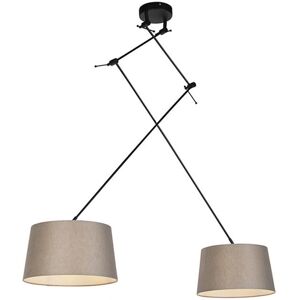 QAZQA Lampada a sospensione visone con paralume cilindrico - Luce rustica QAZQA Lampada a sospensione visone con paralume cilindrico - Luce rustica