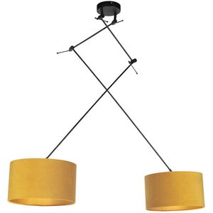 QAZQA Ocher Velor Hanging Lamp - Rustic Style - 35cm - Hanging lamp QAZQA Ocher Velor Hanging Lamp - Rustic Style - 35cm - Hanging lamp