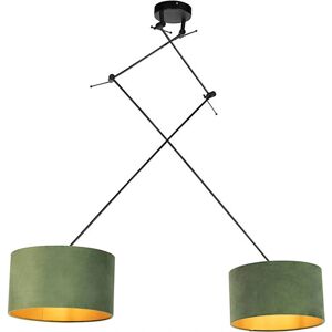 QAZQA Green Velvet Pendant Lamp - Blitz II Pendant Light QAZQA Green Velvet Pendant Lamp - Blitz II Pendant Light