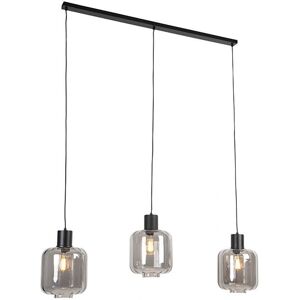 QAZQA Black Smoke Glass 3-Light Hanging Lamp - 161.5 cm QAZQA Black Smoke Glass 3-Light Hanging Lamp - 161.5 cm