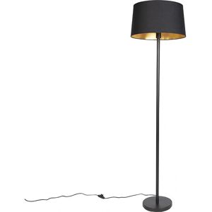 QAZQA Modern Floor Lamp Black Gold 45cm - E27 / Dimmable - IP20 QAZQA Modern Floor Lamp Black Gold 45cm - E27 / Dimmable - IP20
