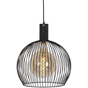 Qazqa Modern Black Pendant Light - 40cm Wire, Height Adjustable Qazqa Modern Black Pendant Light - 40cm Wire, Height Adjustable