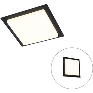 QAZQA Modern Black Square Ceiling Light - IP44 - LED QAZQA Modern Black Square Ceiling Light - IP44 - LED