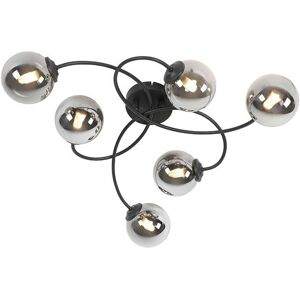 Qazqa Athens Modern Black Crystal Ceiling Light - Ceiling Lamp Qazqa Athens Modern Black Crystal Ceiling Light - Ceiling Lamp