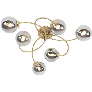 Qazqa Rustic Modern Gold 6-Light Ceiling Lamp - Athens Qazqa Rustic Modern Gold 6-Light Ceiling Lamp - Athens