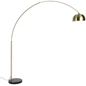 QAZQA Arc lamp brass with black marble base adjustable - XXL - Arc Lamp QAZQA Arc lamp brass with black marble base adjustable - XXL - Arc Lamp