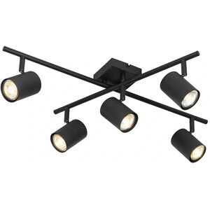 Qazqa Modern Black Square Ceiling Light 5-Lights - Jeana Qazqa Modern Black Square Ceiling Light 5-Lights - Jeana