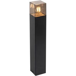QAZQA Denmark Outdoor Floor Lamp - Black Smoke Glass - 50cm QAZQA Denmark Outdoor Floor Lamp - Black Smoke Glass - 50cm
