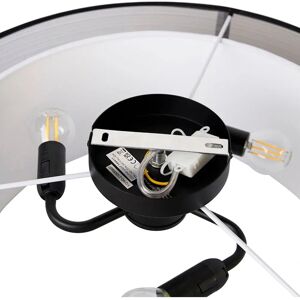 QAZQA Modern Black-White Ceiling Lamp 50cm 3 Lights - Drum Duo QAZQA Modern Black-White Ceiling Lamp 50cm 3 Lights - Drum Duo