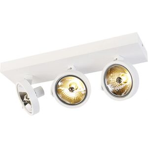 Qazqa Foco de Techo Ajustable Blanco de 3 Luces - Compatible con LED Qazqa Foco de Techo Ajustable Blanco de 3 Luces - Compatible con LED