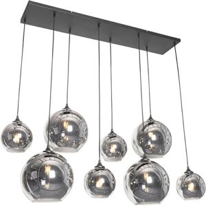 QAZQA Art Deco Black Hanging Lamp - 8 Lights QAZQA Art Deco Black Hanging Lamp - 8 Lights