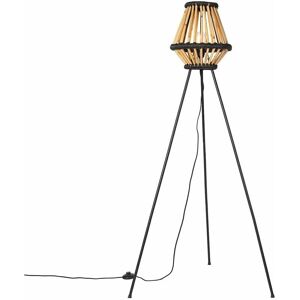 Qazqa Bamboo Tripod Floor Lamp - Black - Oriental Style Qazqa Bamboo Tripod Floor Lamp - Black - Oriental Style