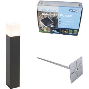 QAZQA Posto da esterno in vetro opalino nero 50 cm IP44 QAZQA Posto da esterno in vetro opalino nero 50 cm IP44