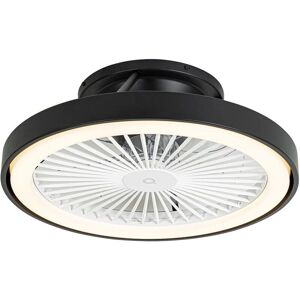 Ventilatore da soffitto intelligente nero con LED - QAZQA Ventilatore da soffitto intelligente nero con LED - QAZQA