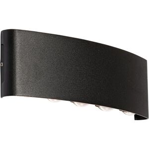 Qazqa Modern Outdoor Wall Light Black 10 LED IP54 Qazqa Modern Outdoor Wall Light Black 10 LED IP54