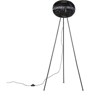 QAZQA Modern Tripod Floor Lamp - Steel/Textile - Black - E27 - 137cm QAZQA Modern Tripod Floor Lamp - Steel/Textile - Black - E27 - 137cm