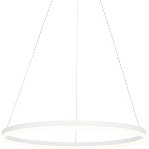 QAZQA Modern White Round Dimmable Hanging Lamp - 80cm QAZQA Modern White Round Dimmable Hanging Lamp - 80cm