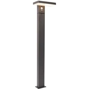 Qazqa Modern Garden Post Light - Solar LED Outdoor Lamp - Dark Gray Qazqa Modern Garden Post Light - Solar LED Outdoor Lamp - Dark Gray