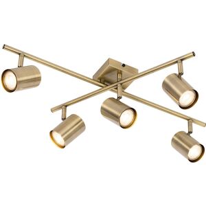 Qazqa Modern Rectangular Bronze Ceiling Light - 5 Adjustable Spots Qazqa Modern Rectangular Bronze Ceiling Light - 5 Adjustable Spots