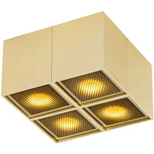 Lámpara de Techo Dorada Qazqa 4 Luces - Regulable - Diseño Interior Lámpara de Techo Dorada Qazqa 4 Luces - Regulable - Diseño Interior