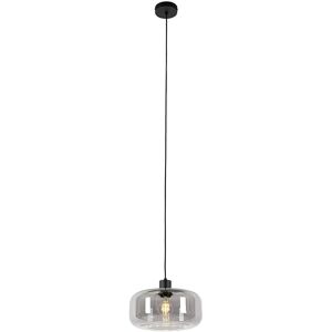 Qazqa Art Deco Pendant Lamp Black Smoke Glass - E27 Max 25W Qazqa Art Deco Pendant Lamp Black Smoke Glass - E27 Max 25W