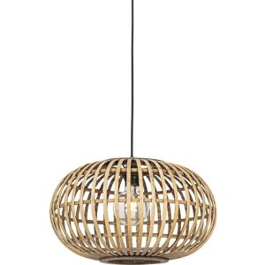 Qazqa Wooden Bamboo Oriental Pendant Light - 44cm - Natural Qazqa Wooden Bamboo Oriental Pendant Light - 44cm - Natural