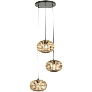 Qazqa Bamboo Pendant Lamp Amira - Adjustable, 3 Lights, 50cm Qazqa Bamboo Pendant Lamp Amira - Adjustable, 3 Lights, 50cm