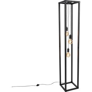QAZQA Black Smart Floor Lamp 3 Lights WiFi G95 - Big Cage QAZQA Black Smart Floor Lamp 3 Lights WiFi G95 - Big Cage