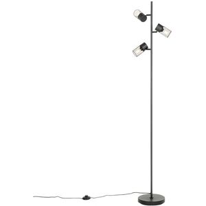 Qazqa Industrial Floor Lamp 3 Lights Black Steel Modern Design Qazqa Industrial Floor Lamp 3 Lights Black Steel Modern Design