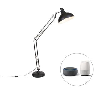 Qazqa Smart Floor Lamp Black - E27 - 4.9W - Indoor Qazqa Smart Floor Lamp Black - E27 - 4.9W - Indoor