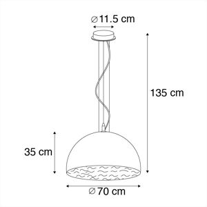 QAZQA Lámpara colgante inteligente negra con dorado 70 cm - Moderna QAZQA Lámpara colgante inteligente negra con dorado 70 cm - Moderna