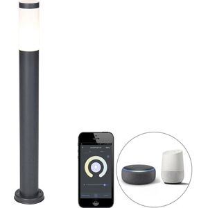 QAZQA Lampadaire extérieur moderne - Acier, Plastique - Gris foncé - 80cm - Publicité QAZQA Lampadaire extérieur moderne - Acier, Plastique - Gris foncé - 80cm - Publicité