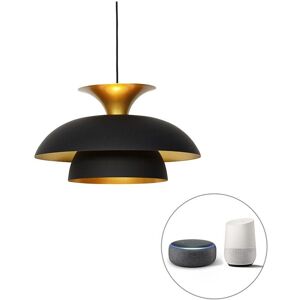 Qazqa Moderno Smart Pendant Light Black Gold - E27 - 50cm Qazqa Moderno Smart Pendant Light Black Gold - E27 - 50cm
