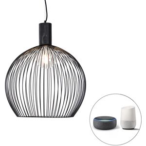 QAZQA QAZQA Modern Pendant Lamp Black 50cm WiFi G95 QAZQA QAZQA Modern Pendant Lamp Black 50cm WiFi G95