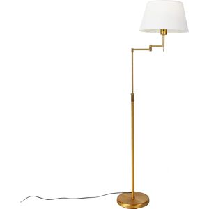QAZQA Modern Floor Lamp with White Shade & Adjustable Arm - Smart LED QAZQA Modern Floor Lamp with White Shade & Adjustable Arm - Smart LED