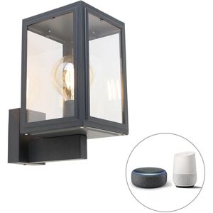 QAZQA Stainless Steel Gray Smart Outdoor Wall Light - Sutton Up - Wall Lamp QAZQA Stainless Steel Gray Smart Outdoor Wall Light - Sutton Up - Wall Lamp