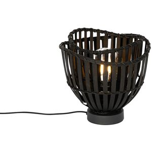 QAZQA Bamboo Black Oriental Table Lamp - Pua - E27 Max 40W QAZQA Bamboo Black Oriental Table Lamp - Pua - E27 Max 40W