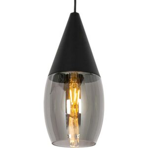 Qazqa Black Drop Pendant Lamp - Frosted Glass, Adjustable Height, E27 - Pendant Light Qazqa Black Drop Pendant Lamp - Frosted Glass, Adjustable Height, E27 - Pendant Light